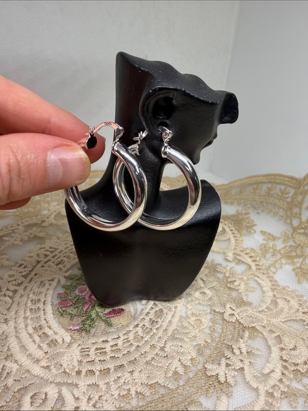 925 Sterling Silver Tube Hoop Earrings Classic Everyday Statement | Timeless